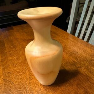 Aspen wood hand carved vase